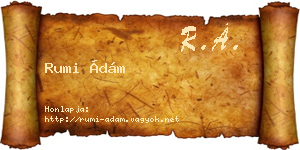 Rumi Ádám névjegykártya